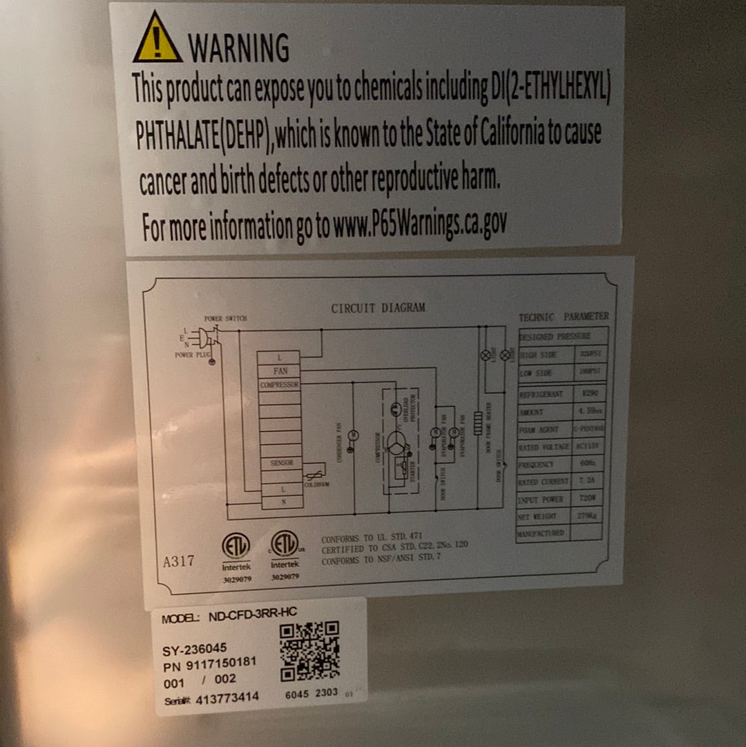 CES 3 Door Stainless Steel Cooler