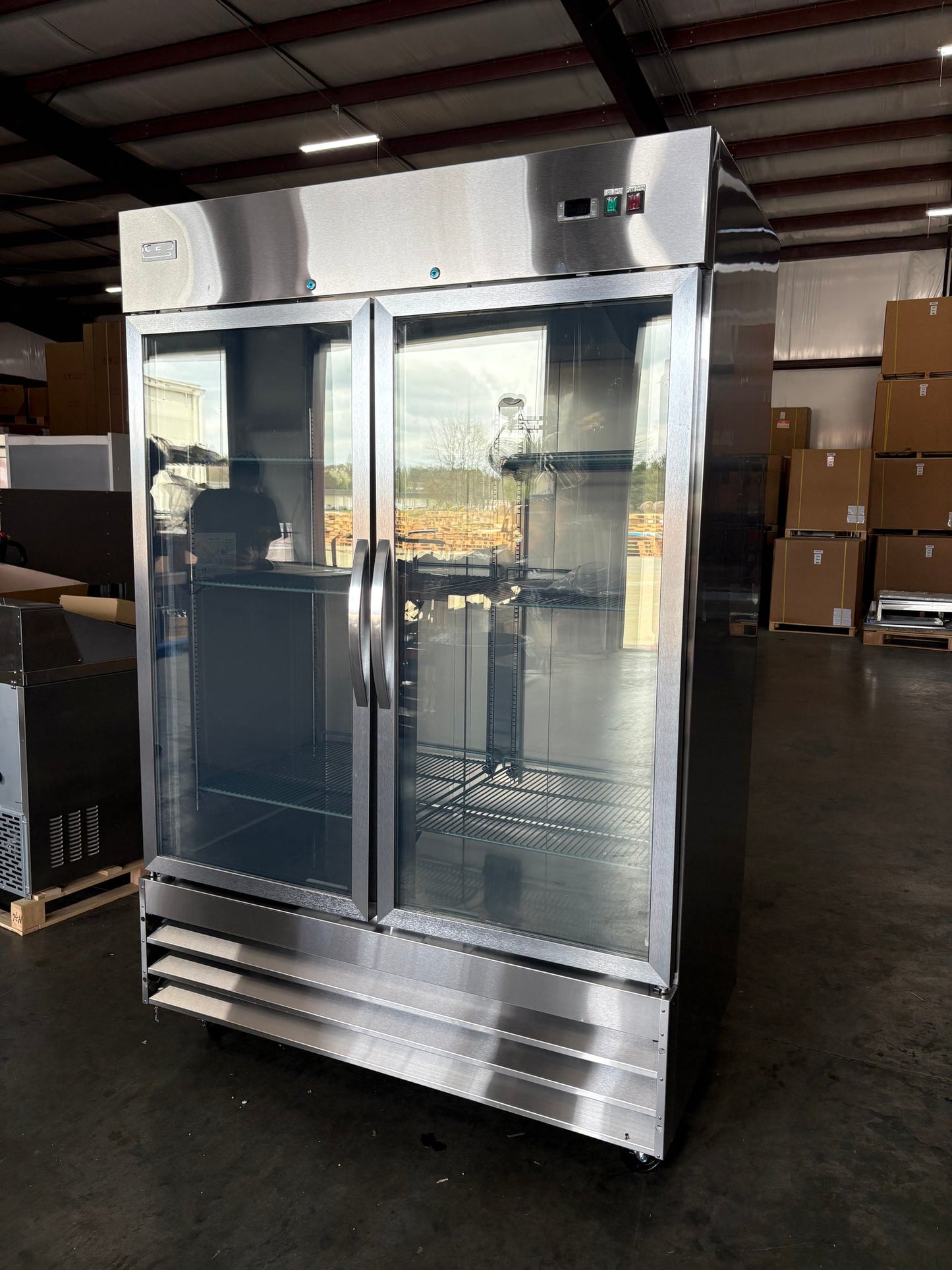 CES Double Door Glass Freezer