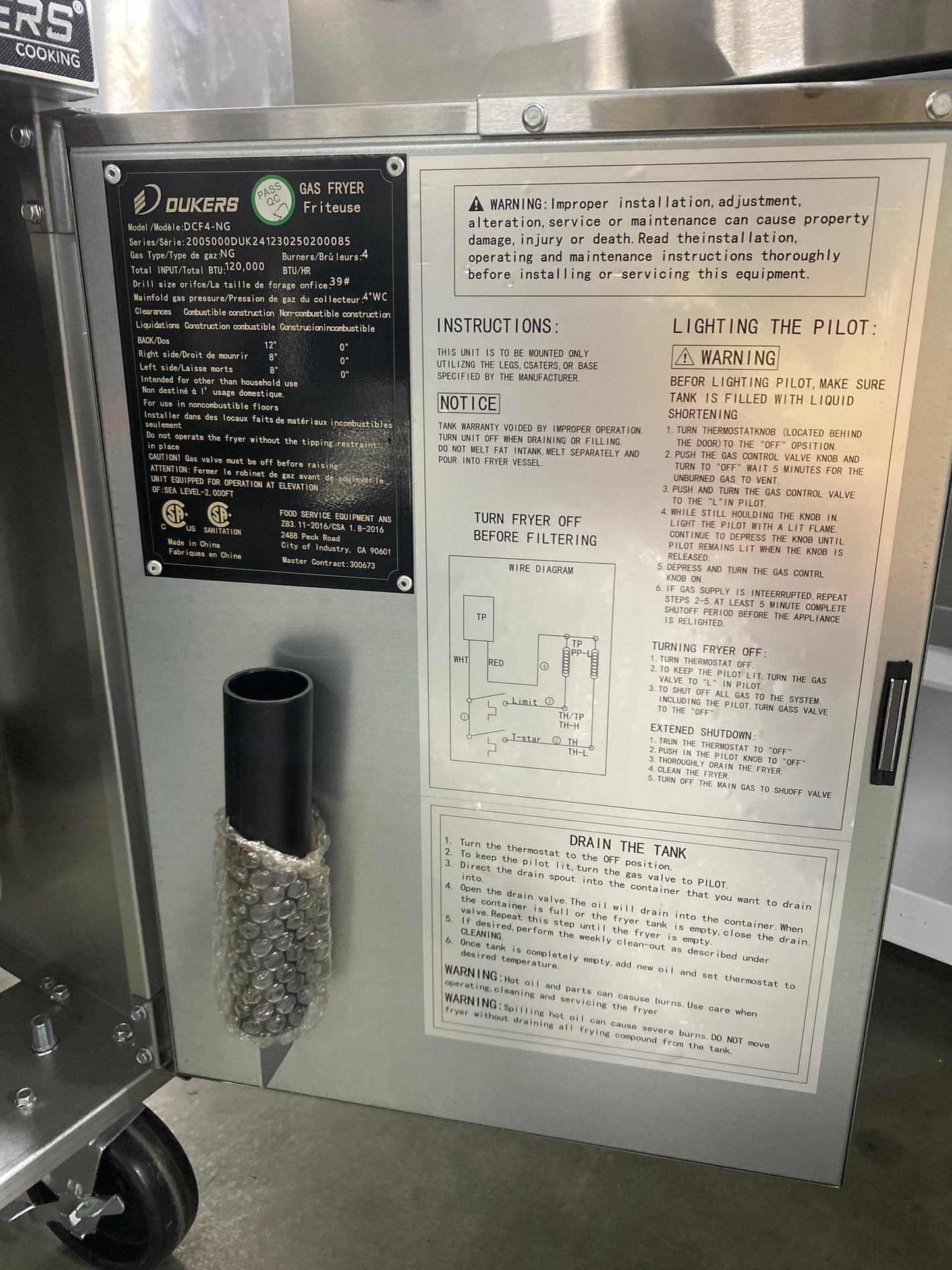 Dukers 50lbs Fryer
