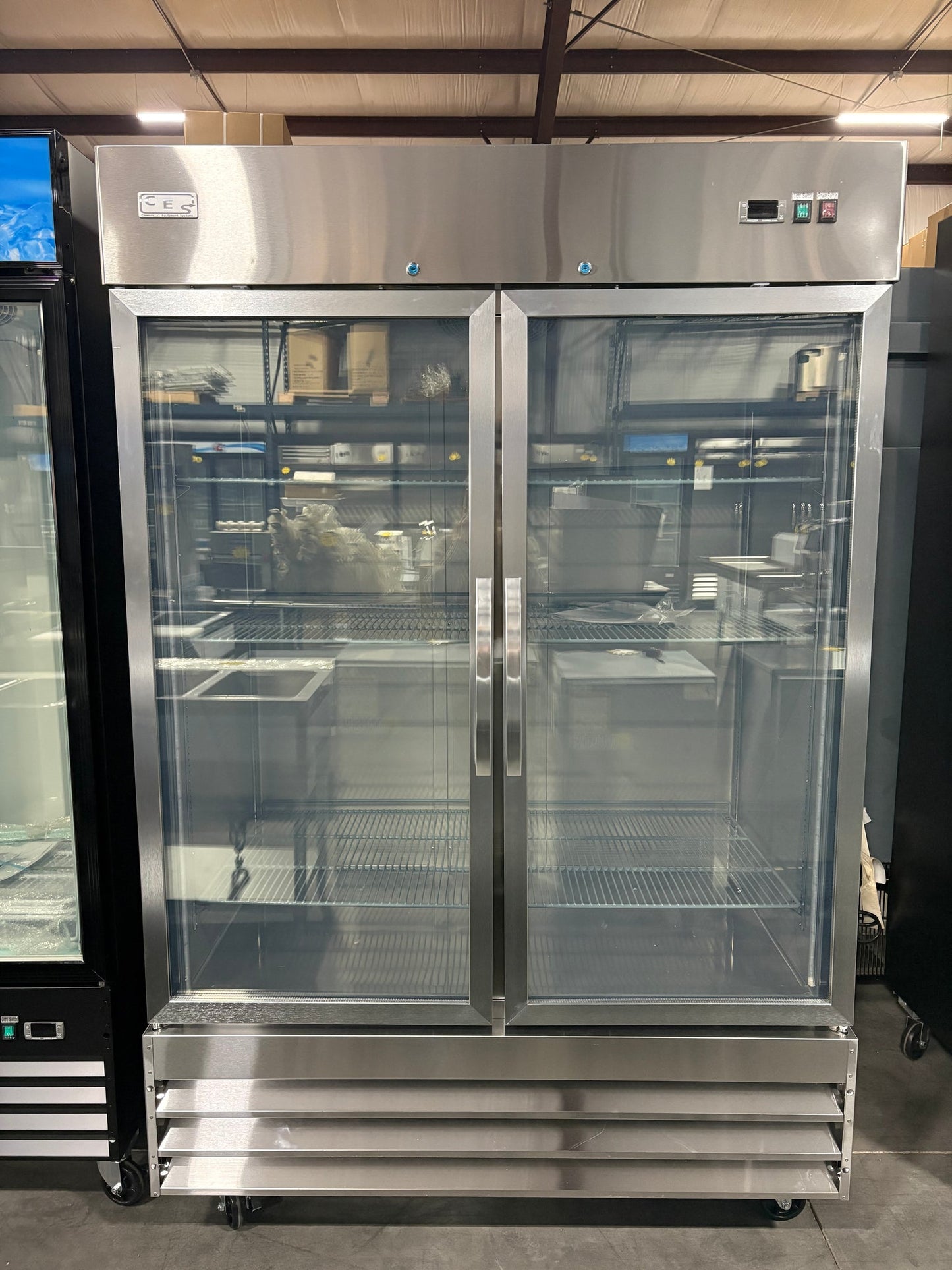 CES Double Door Glass Freezer